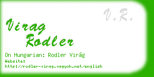 virag rodler business card